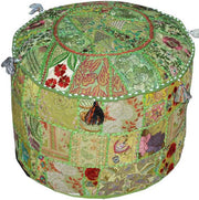 Vintage Embroidered Pouf ottoman stool pouffe