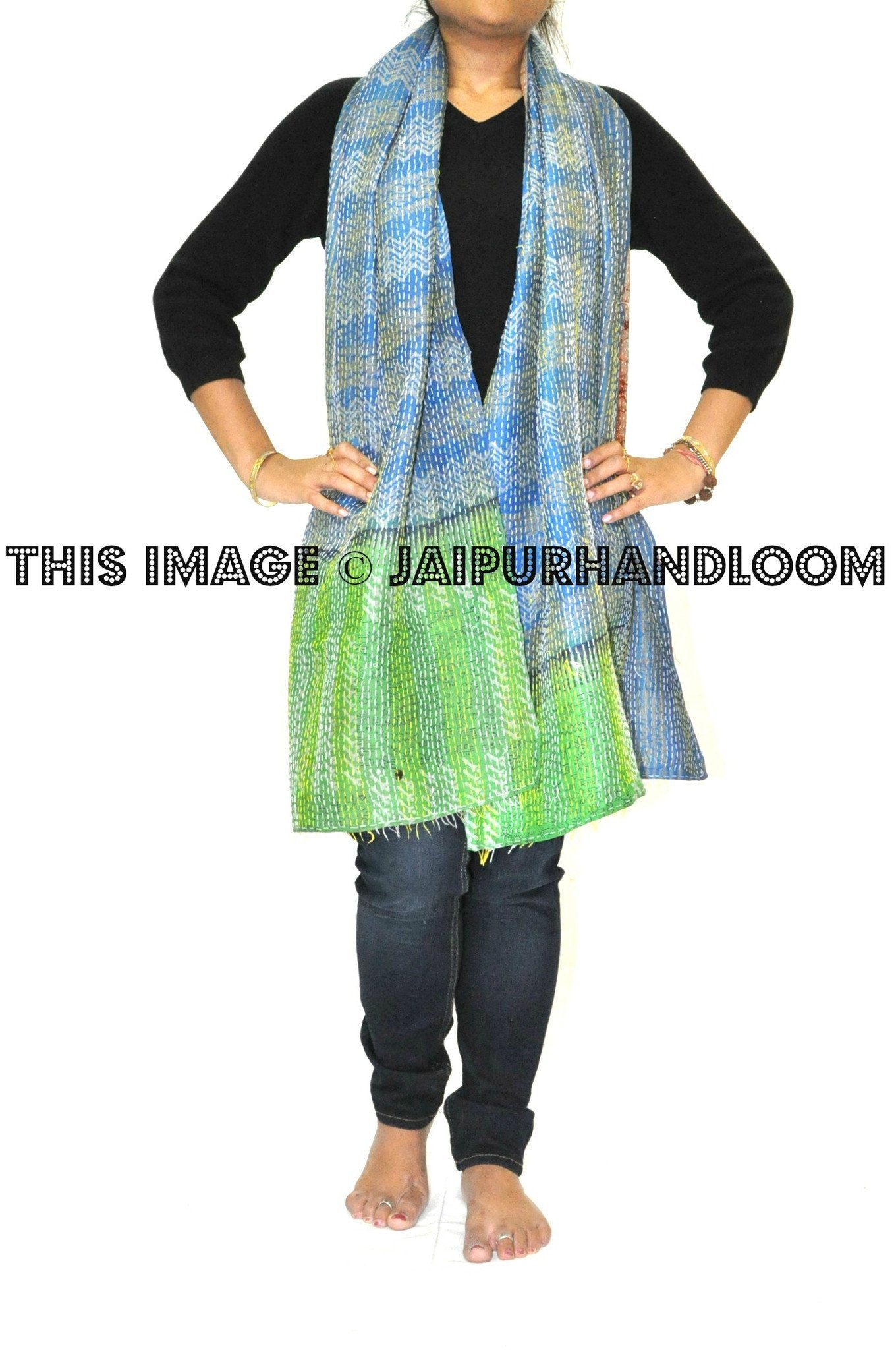 Vintage Kantha Scarf - Harp-Jaipur Handloom
