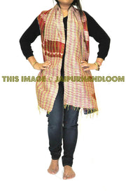 Vintage Kantha Scarf -  Saffron-Jaipur Handloom
