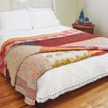 Vintage Kantha Throw Indian Sari Patchwork Quilt - A Wedding Gift-Jaipur Handloom