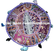 Vintage Patchwork Indian Pouf-Jaipur Handloom