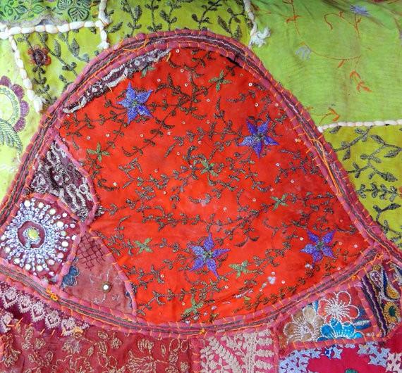 Vintage embroidered bed cover Camel applique patchwork bedding Blanket-Jaipur Handloom