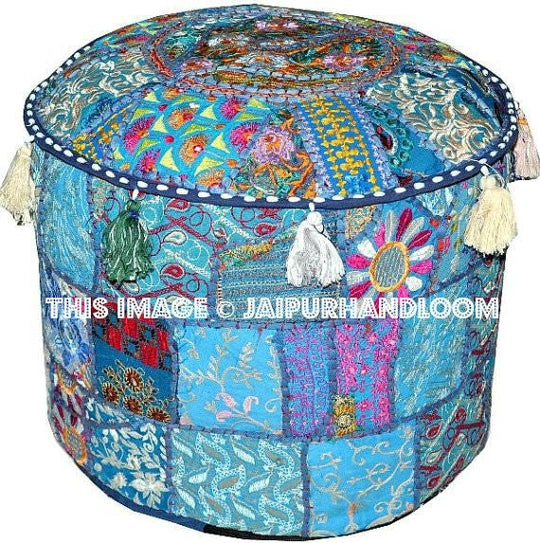 Vintage pouffe-Jaipur Handloom