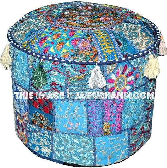 Vintage pouffe-Jaipur Handloom