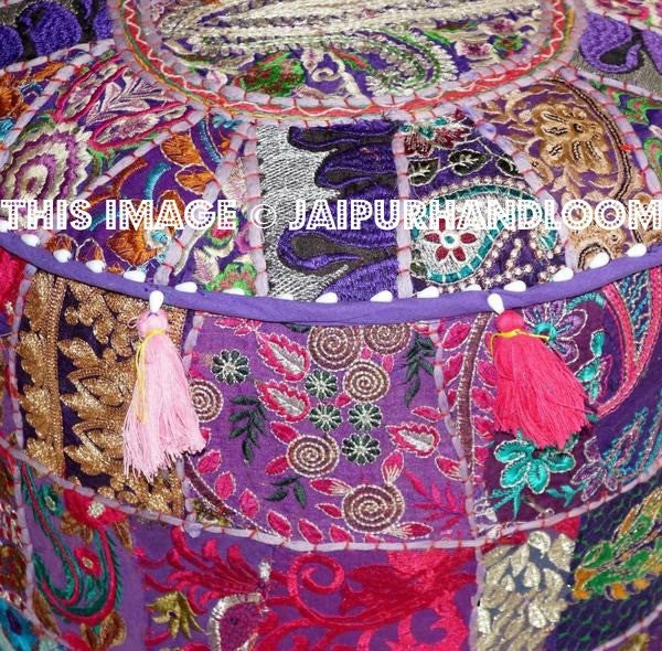 Wagga Pouffe - 18X13 inches-Jaipur Handloom