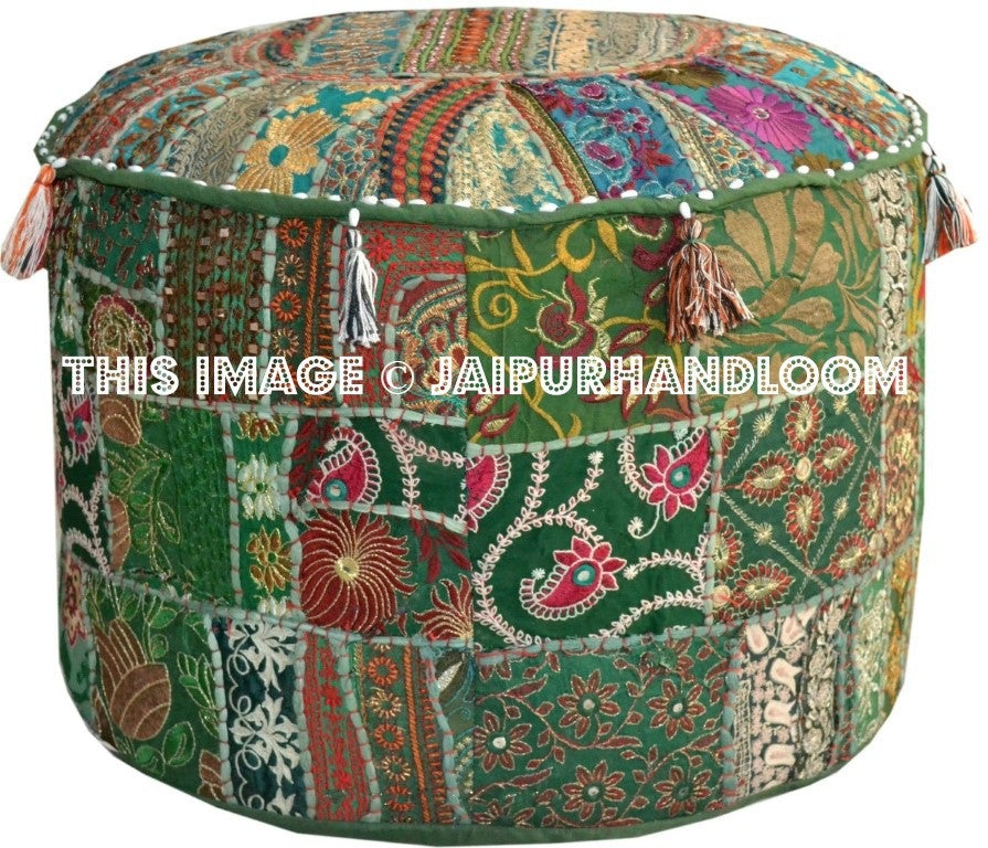 Warwick Pouffe - 22X12 inches-Jaipur Handloom