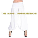 White Harem Pants Hippie Chic Music Festival Pants Yoga Clothing