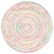 Jaipur Handloom -White / Ivory / Beige Round Rugs UK Cotton Round Rugs for Living room Dining Area