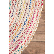 Jaipur Handloom -White / Ivory / Beige Round Rugs UK Cotton Round Rugs for Living room Dining Area