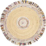 Jaipur Handloom - White Ivory Round Rug Jute Area Rug, Rag Rugs Circle Rugs Boho Rugs