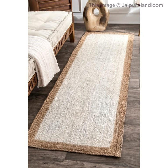 White Beige Jute Area Rug | Jaipur Handloom