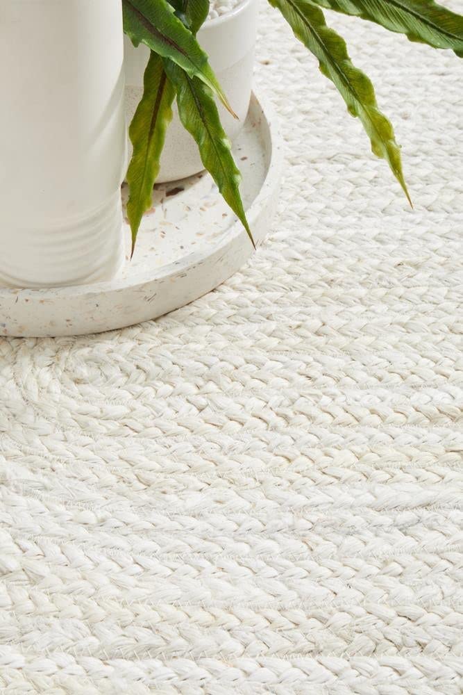 White Jute Round Rug, Large Round Indoor Area Rug | Jaipur Handloom