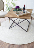 White Jute Round Rug, Large Round Indoor Area Rug | Jaipur Handloom