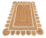 Handwoven Bedroom Area Rug Carpet Scalloped Pattern 3 X 5