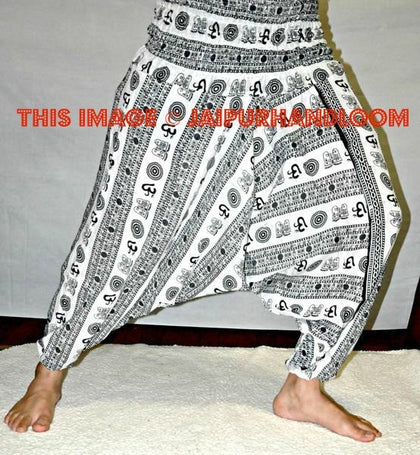 White om harem pants dancewear-Jaipur Handloom