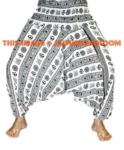 White om harem pants dancewear-Jaipur Handloom