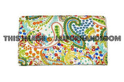 White paisley Kantha Quilt Twin Quilt Bedding Throw Sofa Cover-Jaipur Handloom