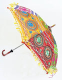 Wholesale Vintage Handmade Embroidered Patchwork Umbrella Parasol Indian Wedding Decoration Bohemian Beach Umbrella Sun Light-Jaipur Handloom