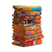 kantha quilt wholesale - 3pc set of vintage kantha quilt throw-Jaipur Handloom