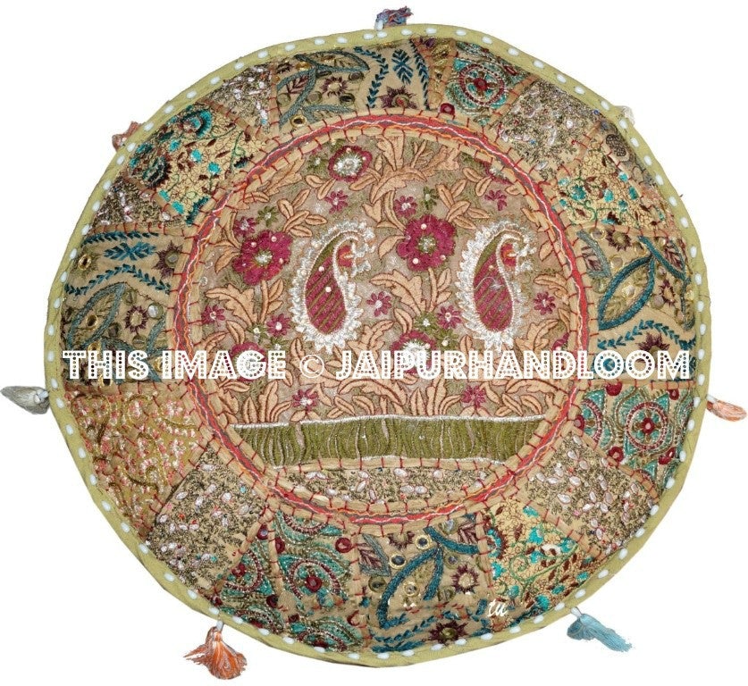 Whyalla Pouf ottomans - 22X12 inches-Jaipur Handloom