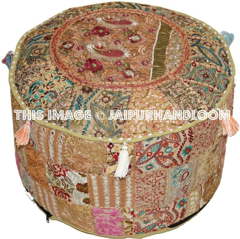 Whyalla Pouf ottomans - 22X12 inches-Jaipur Handloom