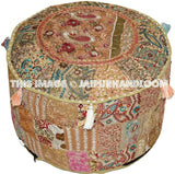 Whyalla Pouf ottomans - 22X12 inches-Jaipur Handloom