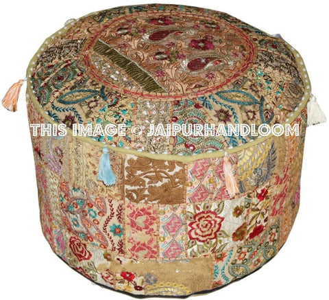 Whyalla Pouf ottomans - 22X12 inches-Jaipur Handloom