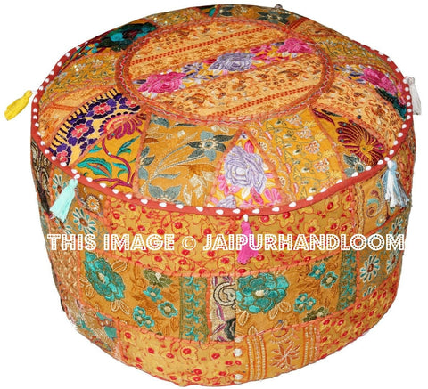 Willoughby Pouffe - 22X12 inches-Jaipur Handloom