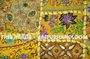 Yellow 24x24 Indian Patchwork Pillow Cover Designer Bohemian Pillows-Jaipur Handloom