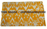Yellow Ikat kantha Quilt Queen ikat bedspread bed cover-Jaipur Handloom