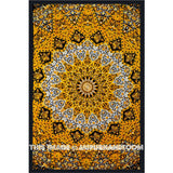 Yellow Small Plum and Bow 3-D Star Medallion Wall Tapestry dorm decor-Jaipur Handloom