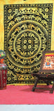 Yellow elephant mandala tapestry hippie psychedelic wall decor tapestries-Jaipur Handloom