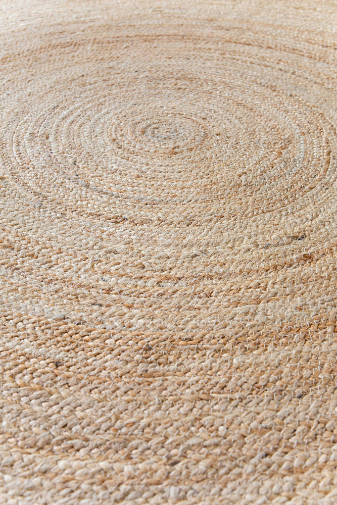 Yellow round scalloped jute rug, round jute rug , Round scallop rug