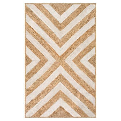 Zebra Pattern Jute Area Rug for Living Room, Sisal Rug Runner, Jute Carpet Rug
