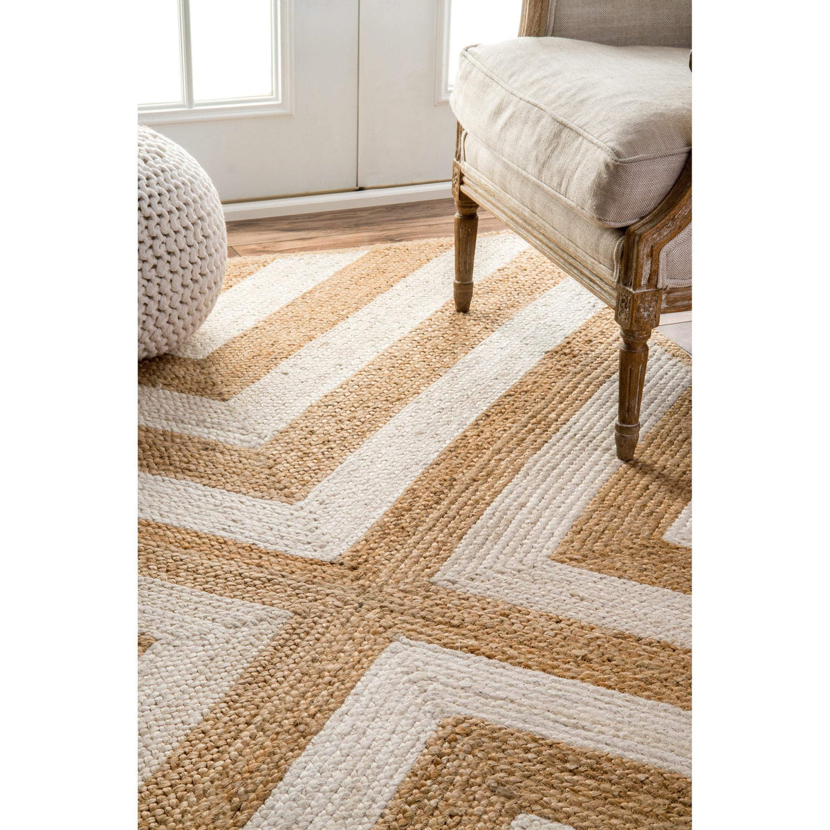 Zebra Pattern Jute Area Rug for Living Room, Sisal Rug Runner, Jute Carpet Rug