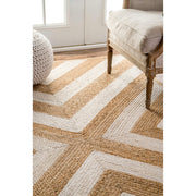 Zebra Pattern Jute Area Rug for Living Room, Sisal Rug Runner, Jute Carpet Rug