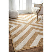 Zebra Pattern Jute Area Rug for Living Room, Sisal Rug Runner, Jute Carpet Rug