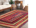 Braided Cotton Rug, Jute Area Rug, Handwoven Jute Rug, Cotton Doormat