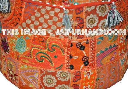bean bag Big Hassock Cover floor seat stool pouffe Ottoman-Jaipur Handloom