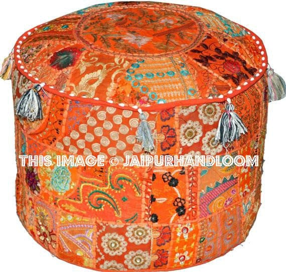bean bag Big Hassock Cover floor seat stool pouffe Ottoman-Jaipur Handloom
