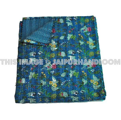 beautiful kantha bedspread indian quilt in queen size handmade kantha bed cover blanket