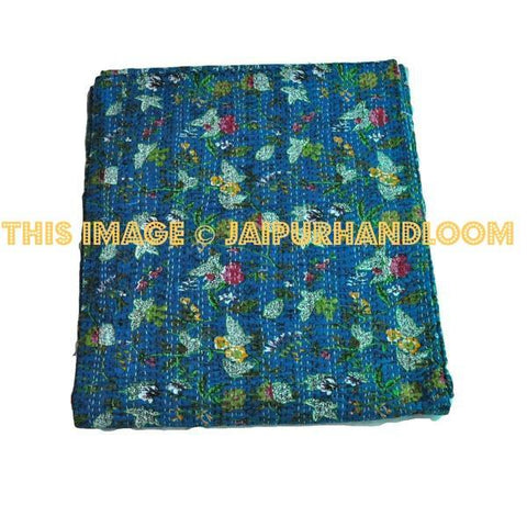 beautiful kantha bedspread indian quilt in queen size handmade kantha bed cover blanket