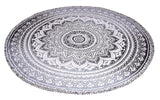 black and white beach roundies towels beach throw blanket mandala tapestry-Jaipur Handloom