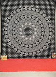 black and white dorm tapestry indian elephant bed cover sofa couch throw-Jaipur Handloom