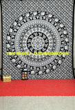 black and white indian cotton bed sheet bohemian mandala bed cover-Jaipur Handloom
