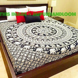 black & white dorm tapestry bohemian sofa couch throw indian bed cover-Jaipur Handloom