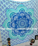 blue lotus mandala tapestry bedding hippie cool college tapestries-Jaipur Handloom