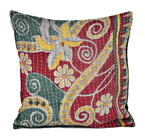bohemian floral throw pillows indian kantha cushion covers for couch