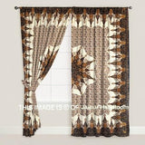 bohemian indian mandala bedroom curtains brown dorm room drapes-Jaipur Handloom