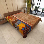 bohemian indian sari kantha blanket hand stitched baby bedcover-Jaipur Handloom